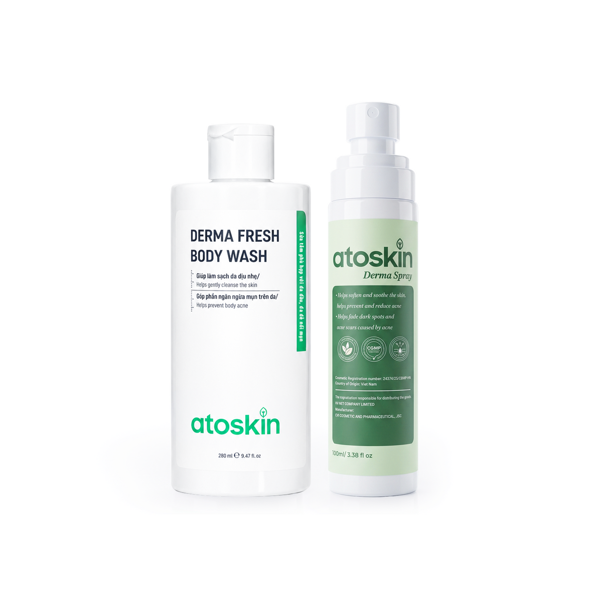 Sữa Tắm Mụn Cơ Thể ATOSKIN Derma Fresh Bóy Wash 280ml