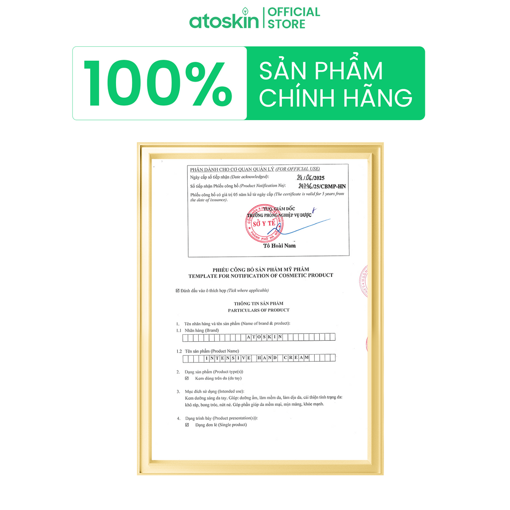 Kem Dưỡng Da Tay ATOSKIN Intensive Hand Cream 60g