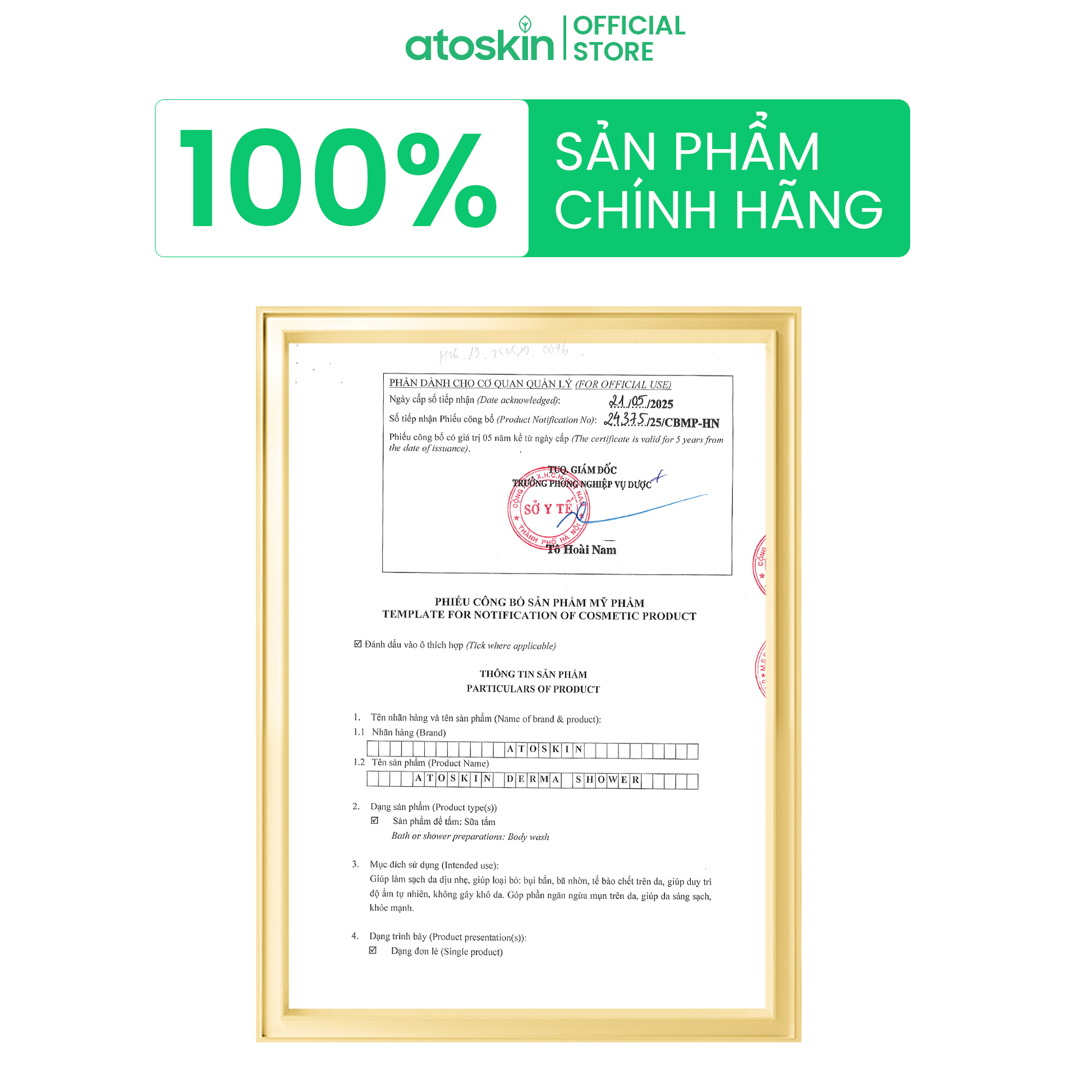 Sữa Tắm Mụn Cơ Thể ATOSKIN Derma Shower 280ml