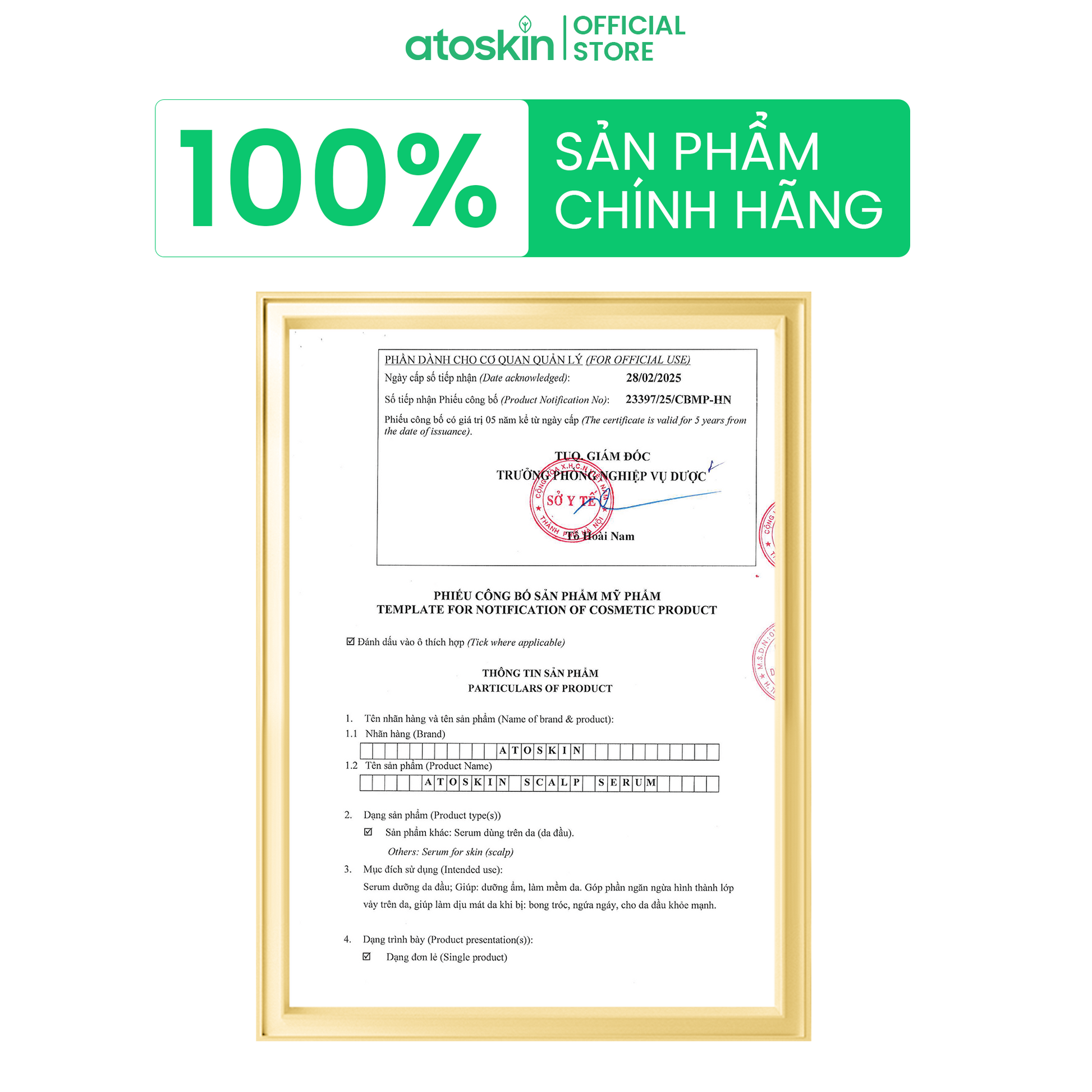 Serum Viêm Da Tiết Bã ATOSKIN Scalp Serum 50ml