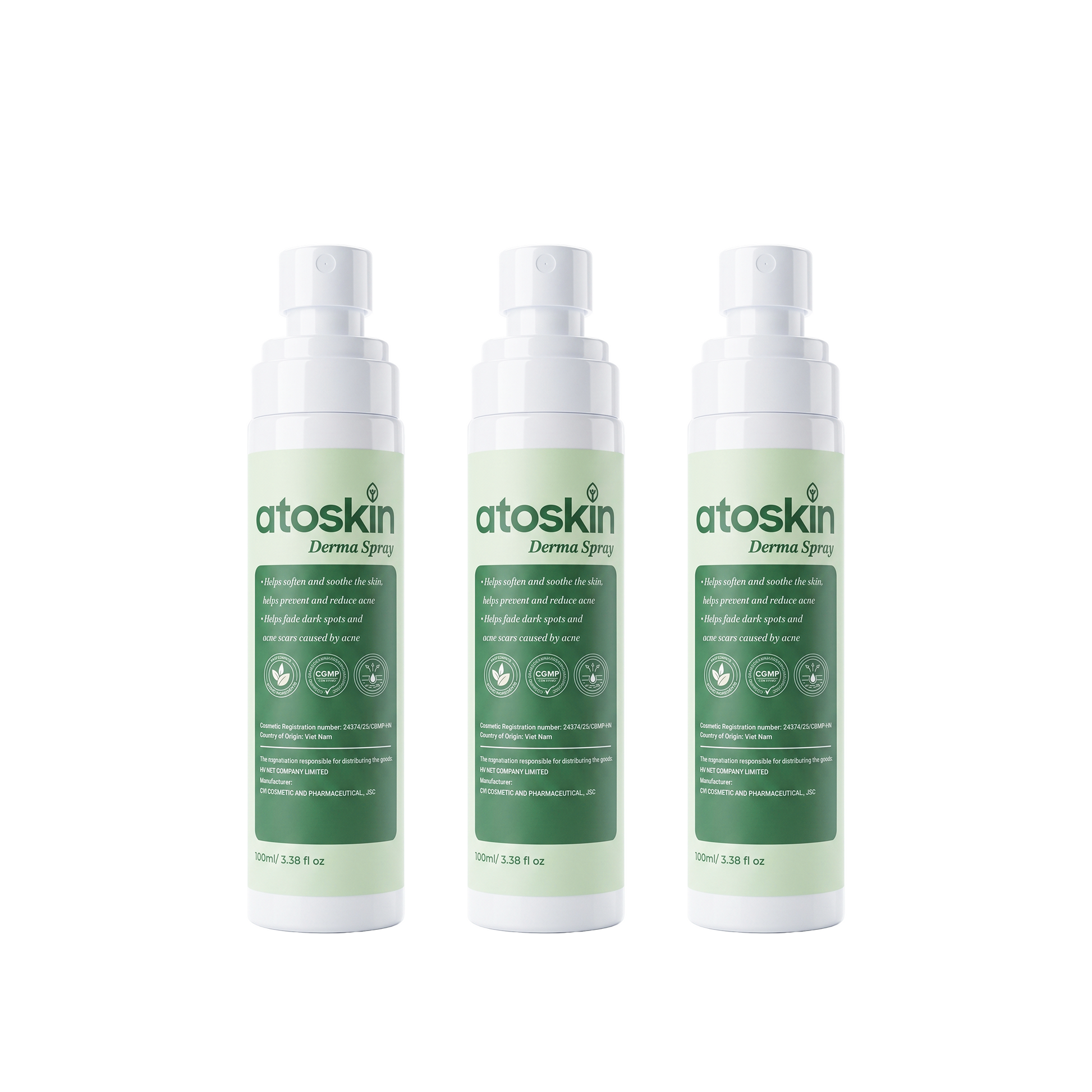 Xịt Mụn Cơ Thể ATOSKIN Derma Spray 100ml