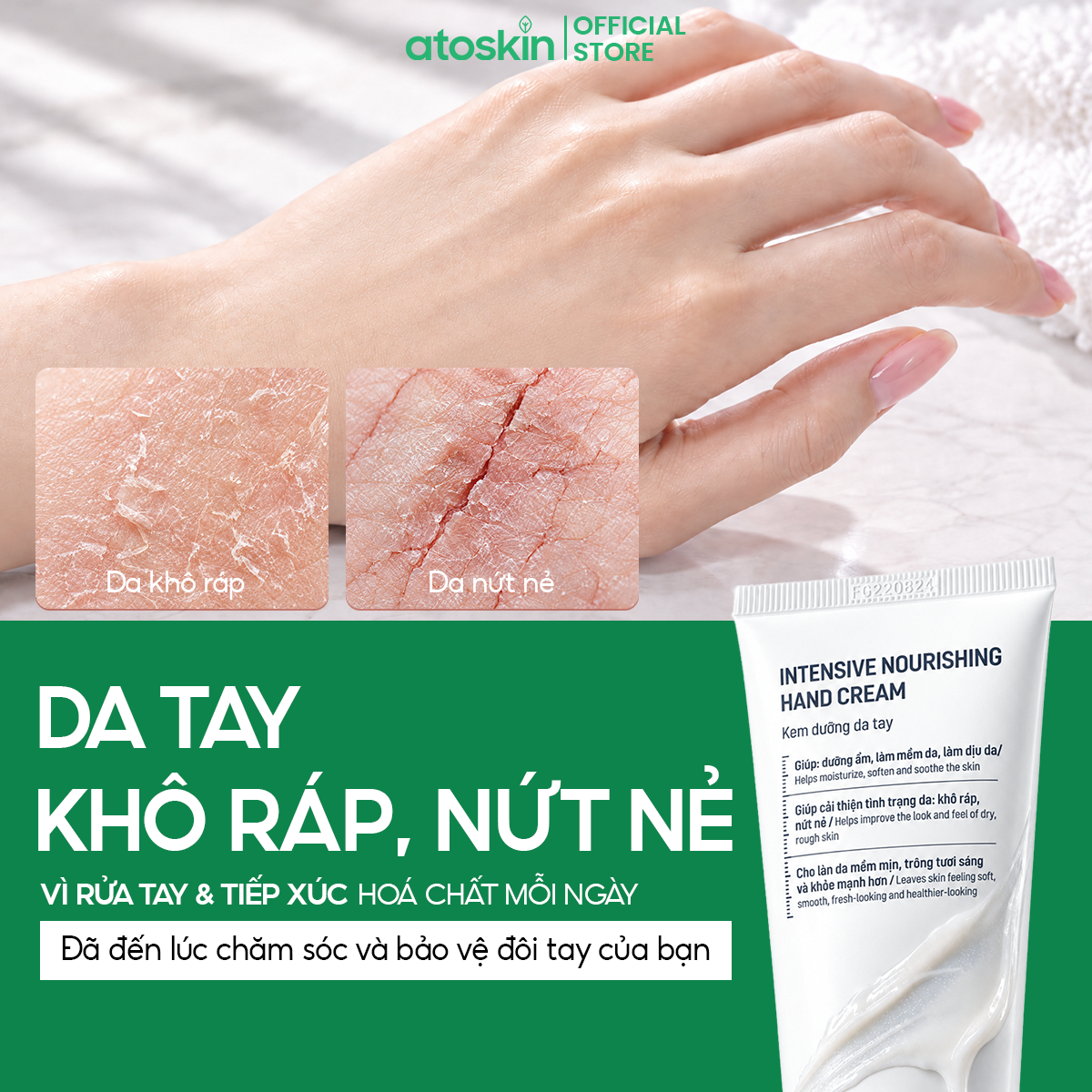 Kem Dưỡng Da Tay ATOSKIN Intensive Nourishing Hand Cream 60g