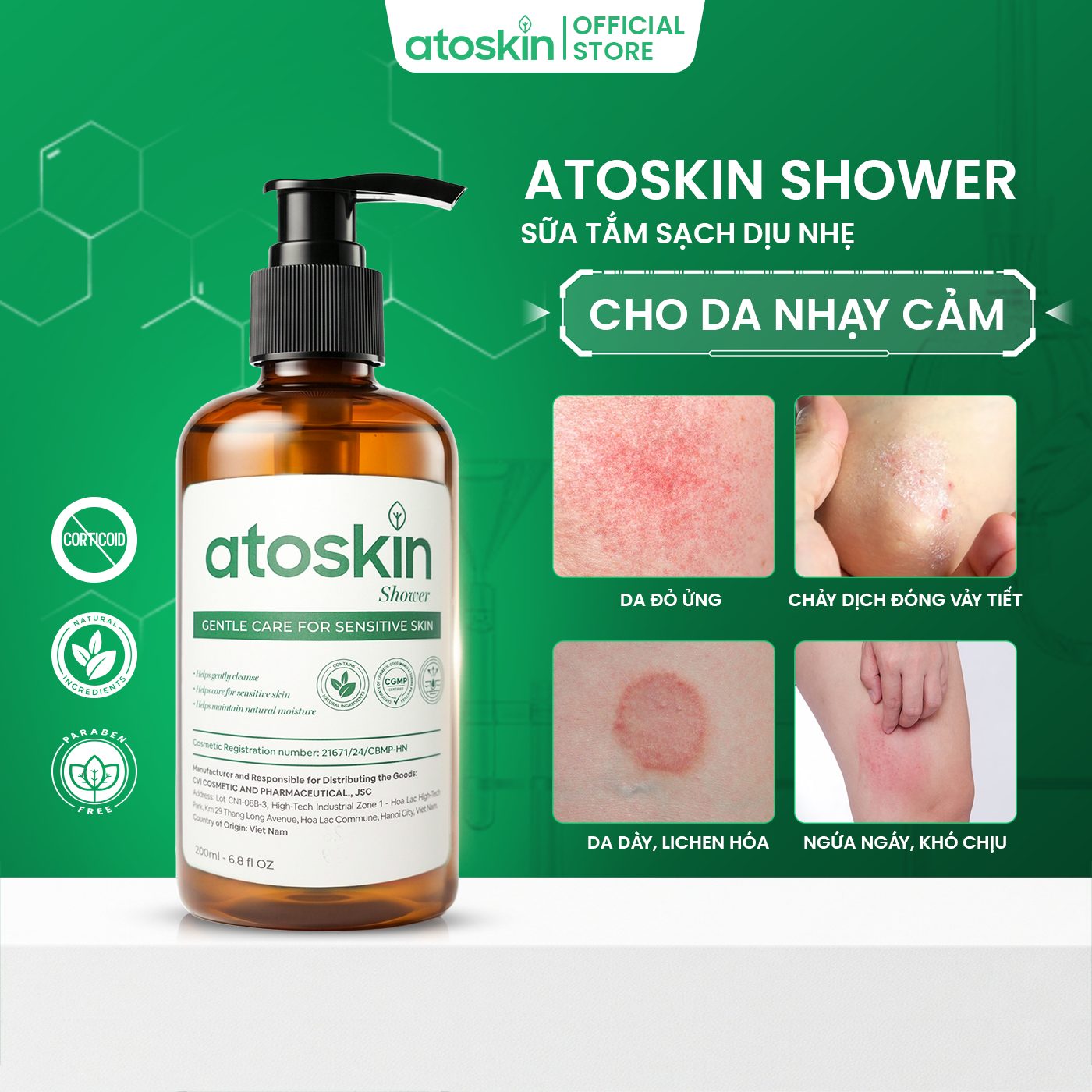 Sữa Tắm Viêm Da Cơ Địa ATOSKIN Shower 280ml