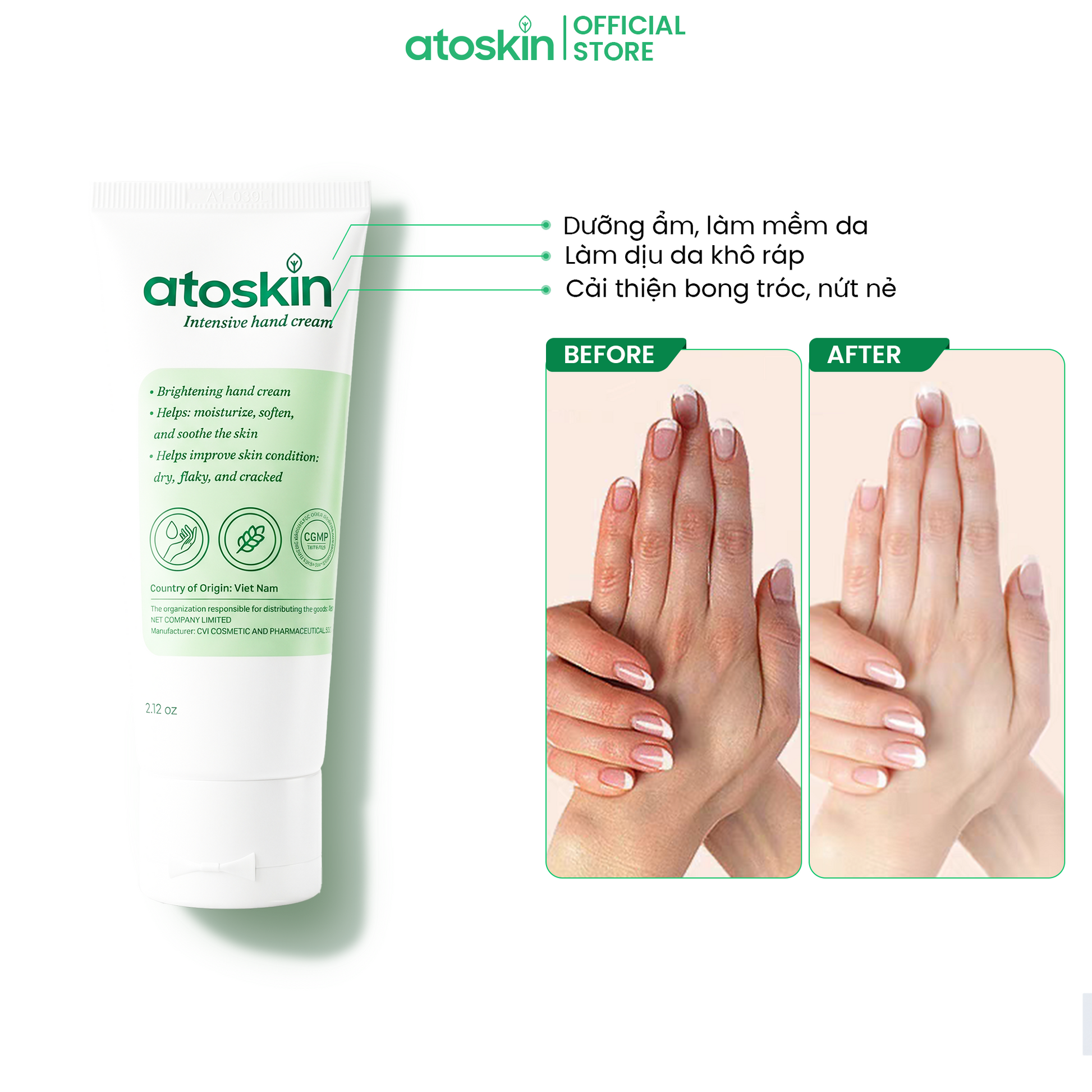 Kem Dưỡng Da Tay ATOSKIN Intensive Hand Cream 60g