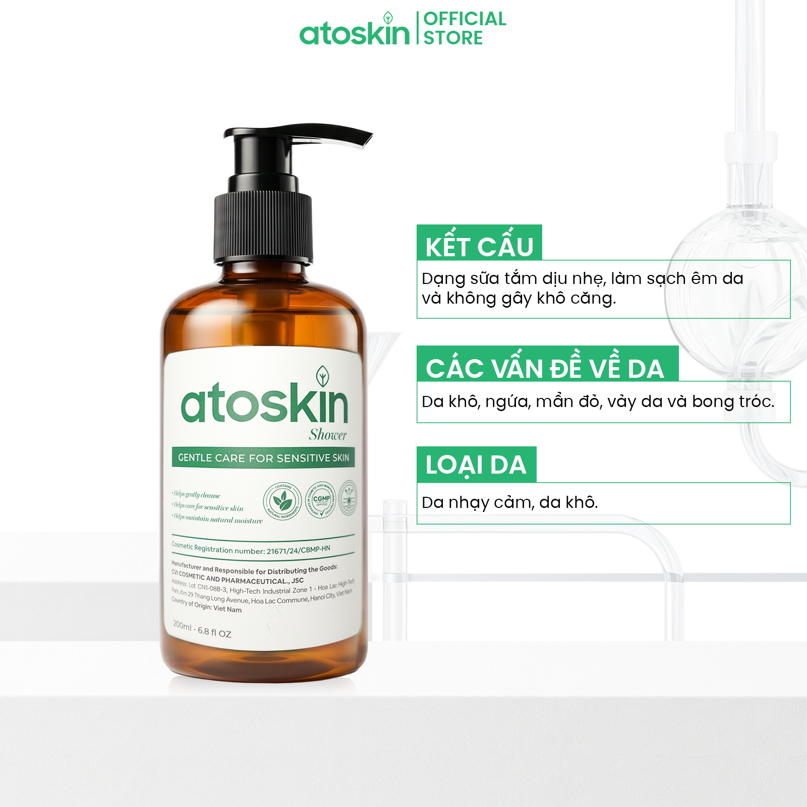 Sữa Tắm Viêm Da Cơ Địa ATOSKIN Shower 280ml