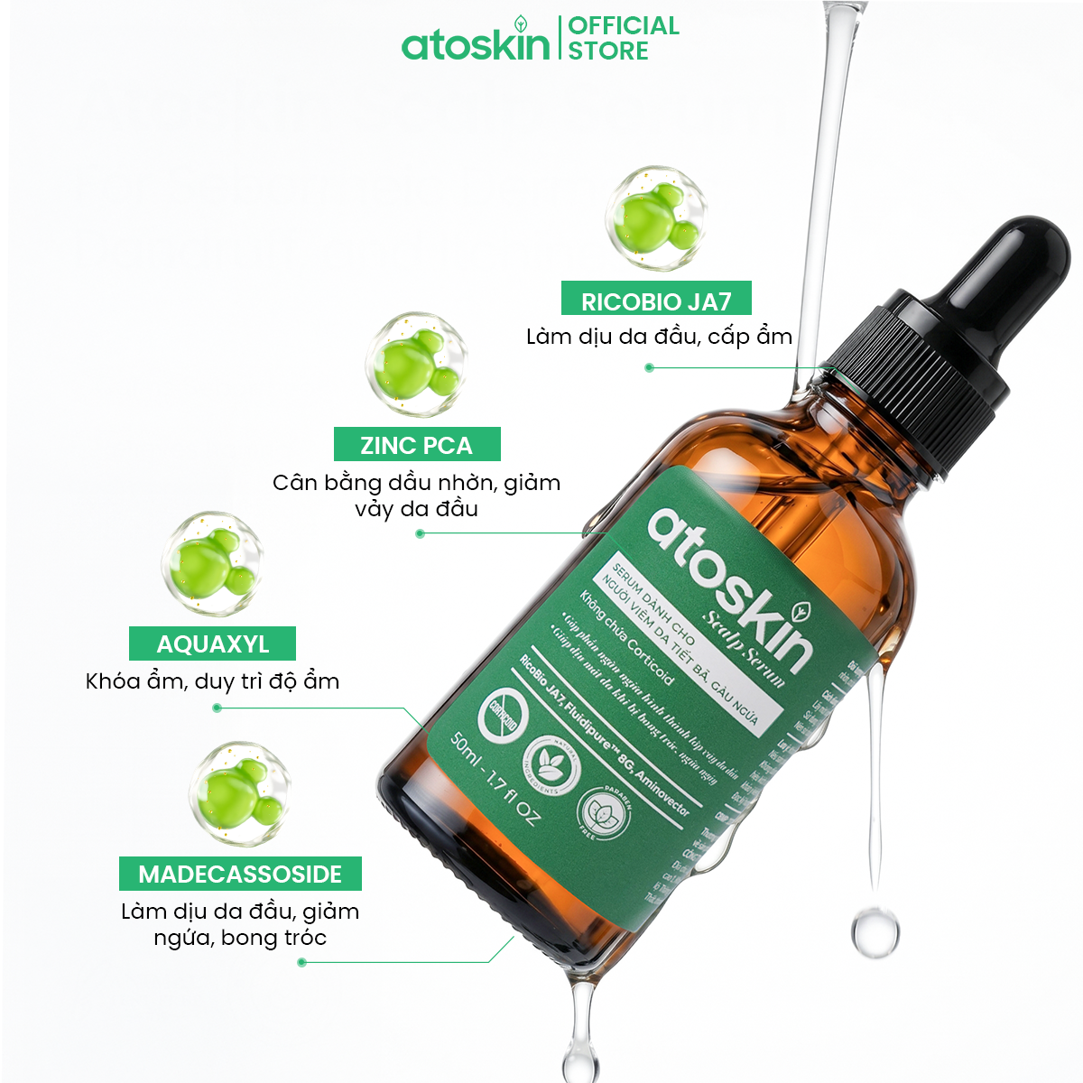 Serum Viêm Da Tiết Bã ATOSKIN Scalp Serum 50ml