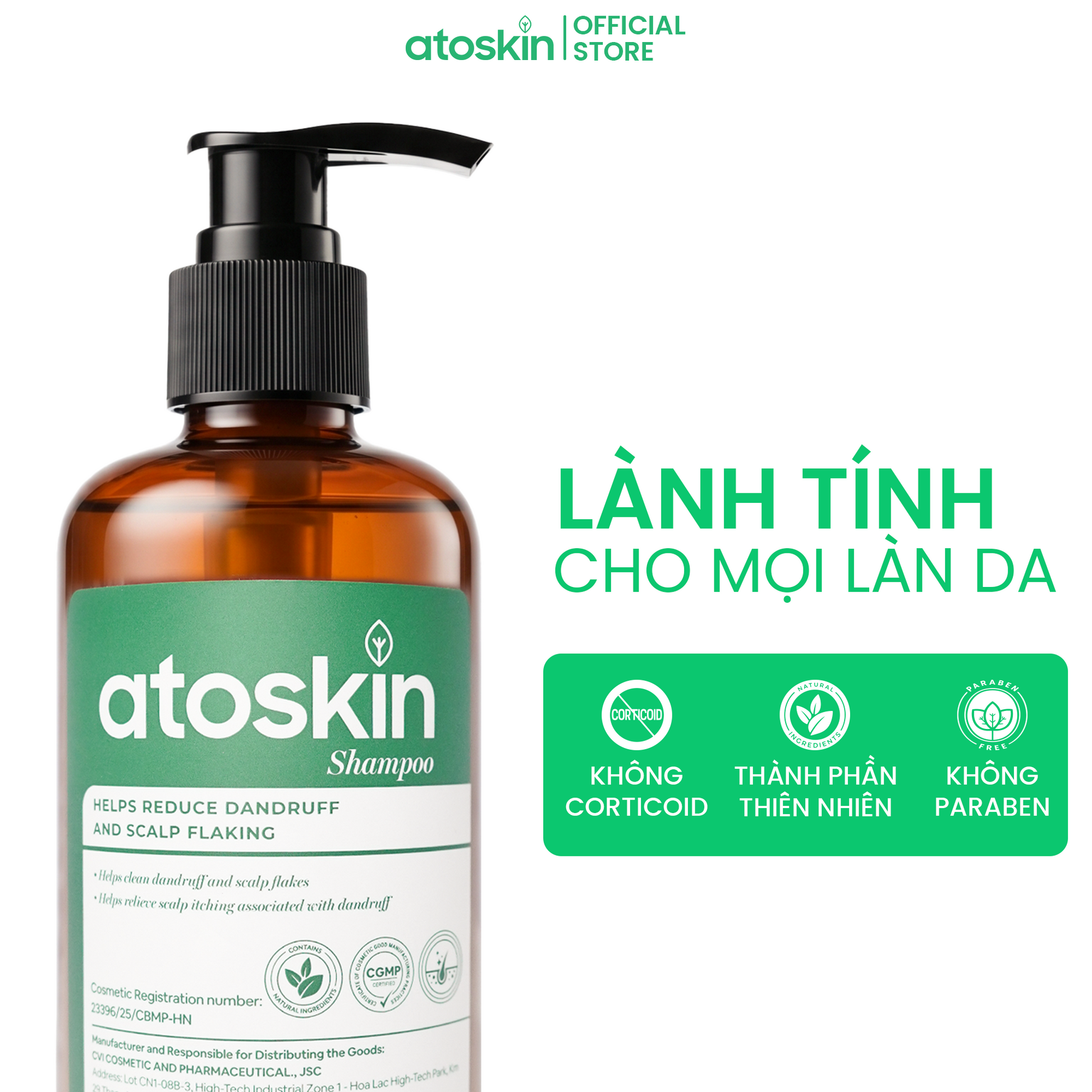 Dầu Gội Viêm Da Tiết Bã ATOSKIN Shampoo 200g
