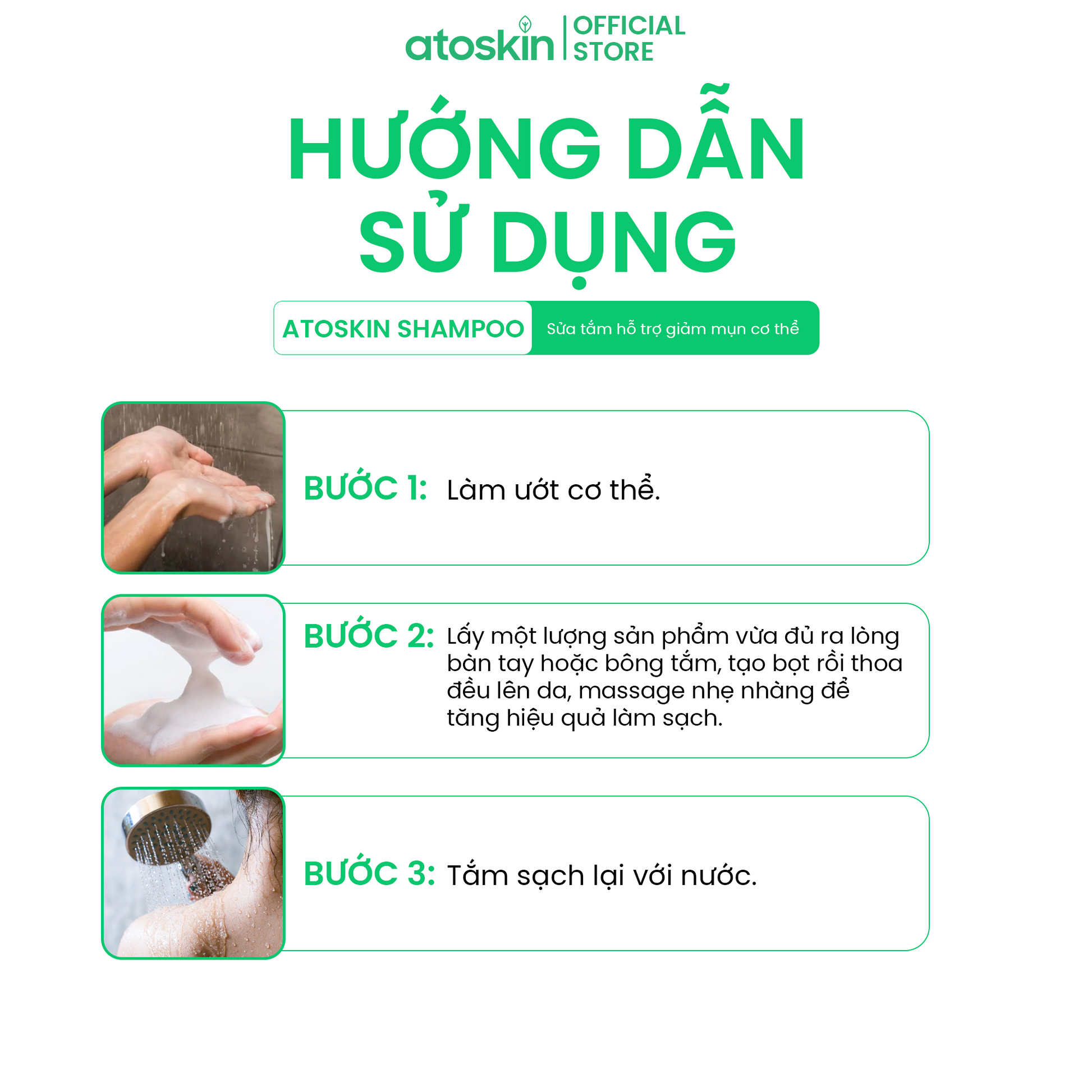 Sữa Tắm Mụn Cơ Thể ATOSKIN Derma Shower 280ml